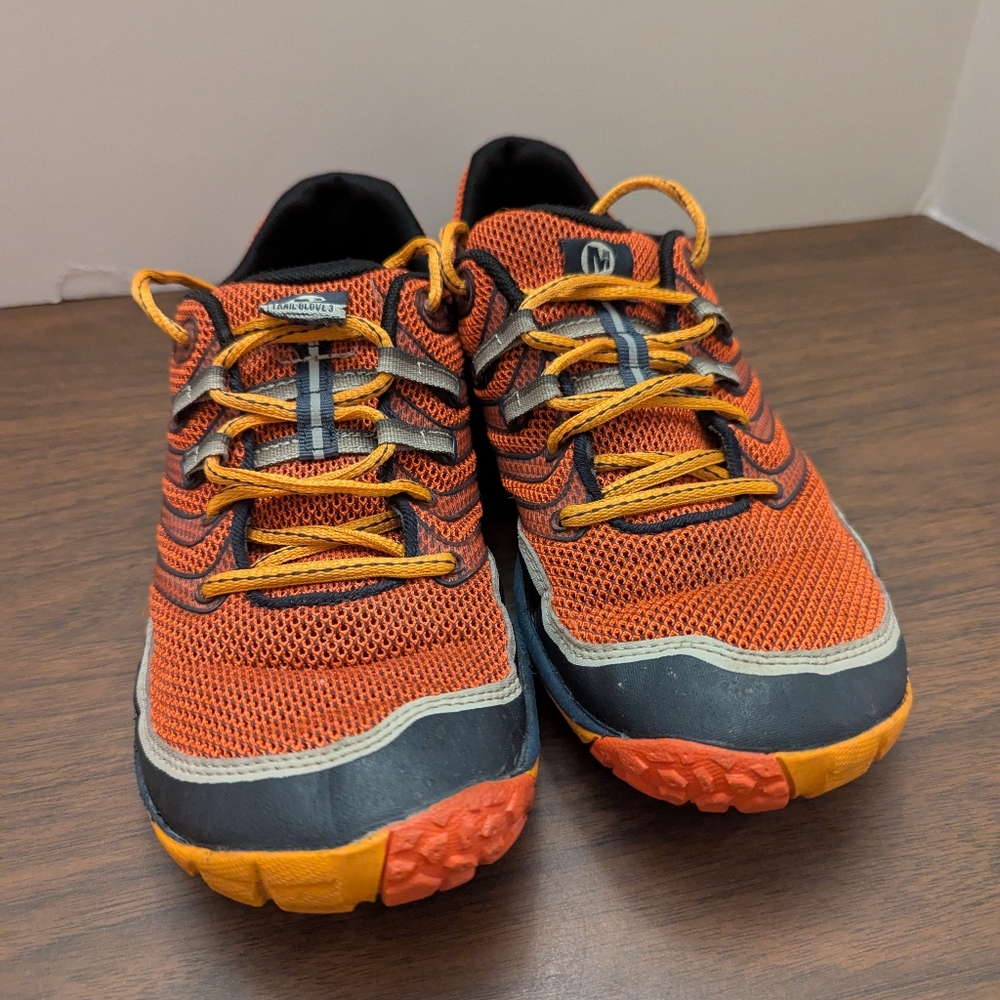 MERRELL Mens Trail Glove 3 Men’s Sz 10 Barefoot Running Shoes Spicy Orange Hike